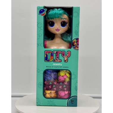 Кукла манекен для причесок + украшения 8 предметов в коробке 31х9х13см