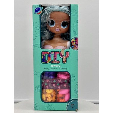 Кукла манекен для причесок + украшения 8 предметов в коробке 31х9х13см