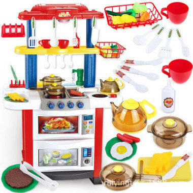 Набор Кухня с плитой 33 предмета вода+свет+звук на батарейках в кор. 60х48х15 см