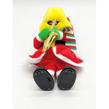 Динозаврик музыкальный на батарейках, новогодний 37*15CM