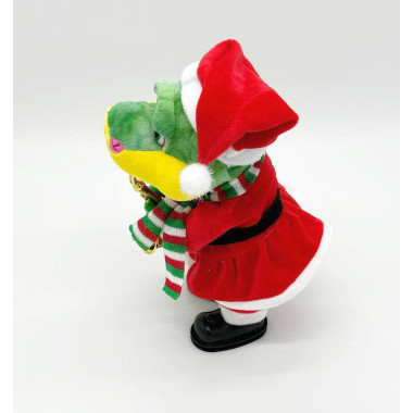Динозаврик музыкальный на батарейках, новогодний 37*15CM
