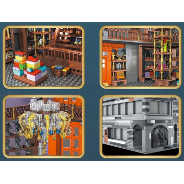 Конструктор Mould King 16041 Гарри Поттер Магазин близнецов Уизли &quot;Всевозможные волшебные вредилки&quot; со световыми эффектами  3363 дет.