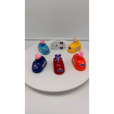 Машинки инерционная Свинка с героем на листе 18шт