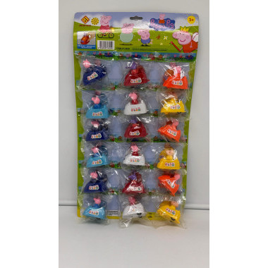 Машинки инерционная Свинка с героем на листе 18шт