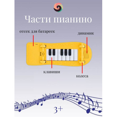 Музыкальное пианино скейтборд 3 цвета.