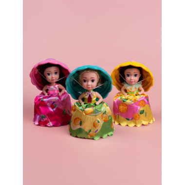 Кукла пирожное Капкейк фрукты 13 см 12 шт в упаковке (6 видов)