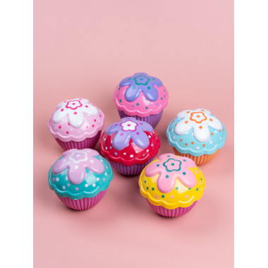 Кукла пирожное Капкейк фрукты 13 см 12 шт в упаковке (6 видов)