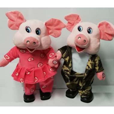 Свинка танцующая, 18 мелодий  (русская озвучка) 2 вида, поет, размер 33см.