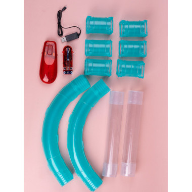 Автотрек в трубе Speed Pipes 35 дет. машинка на аккумуляторе со светом, USB зарядное устройство в кор. 51х40х6.8см