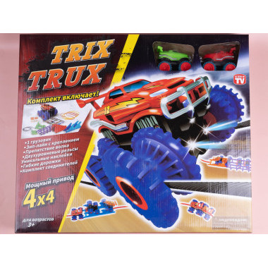 Гоночные машинки Монстр-Трак Trix Truk с трассой 2 машинки, трамплин волна тросс брусья в кор. 38.6х7.5х25см. Гоночные машинки Монстр-Трак Trix Truk с трассой 2 машинки, трамплин волна тросс брусья в кор. 38.6х7.5х25см.