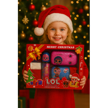 Набор подарочный &quot;Новый год&quot; Кукла Сюрприз в капсуле 2 шт, шапка и кукла в тубе  в кор.35х27х10см