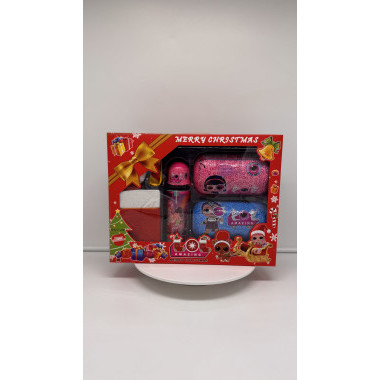 Набор подарочный &quot;Новый год&quot; Кукла Сюрприз в капсуле 2 шт, шапка и кукла в тубе  в кор.35х27х10см