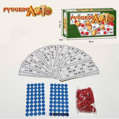 Русское лото настольная игра 16х6х30 см Русское лото настольная игра 16х6х30 см