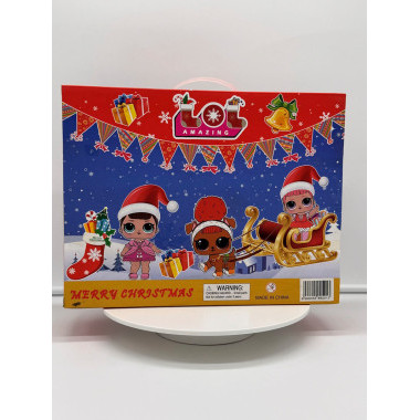 Набор подарочный &quot;Новый год&quot; Кукла Сюрприз в капсуле, Шар, шапка и кукла в тубе  в кор.35х27х10см