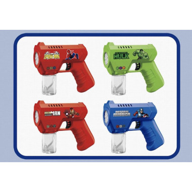 Пистолет с мыльными пузырями с супергероями 13,5x5x16 (4 вида)