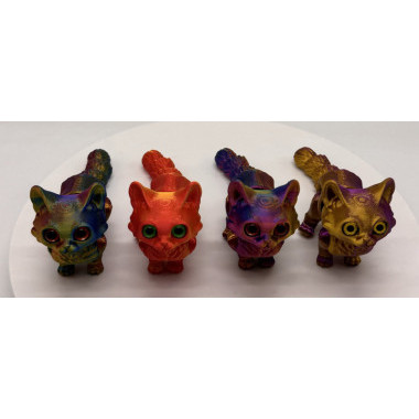 Кошка подвижная фигурка малая 3D, антистресс 15х7см