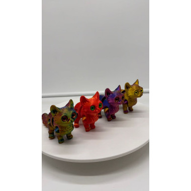 Кошка подвижная фигурка малая 3D, антистресс 15х7см
