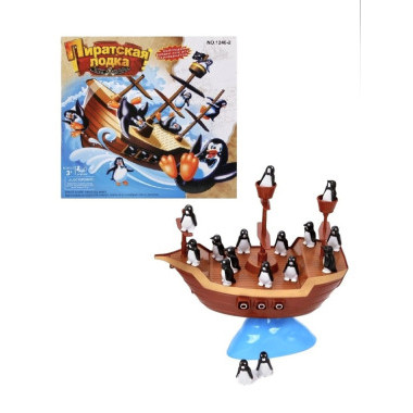 Игровой набор &quot;Пиратская лодка&quot; лодка+пингвины в коробке  26.5х8.7х26.5см