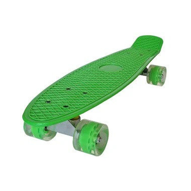 Пенни борд детский, дека 56х14см пластик, Светящиеся колеса полиуретан,  нагрузка до 70кг (разные цвета)