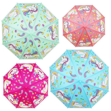 Зонтик детский для девочек Единороги, 4 цвета