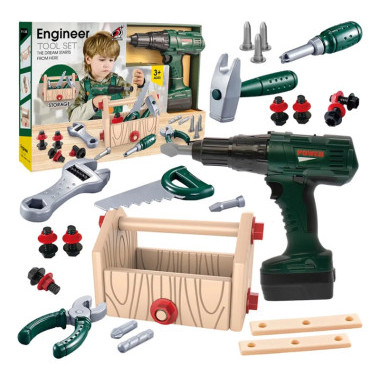 Игровой набор инструментов с дрелью на батарейках 30х9х45