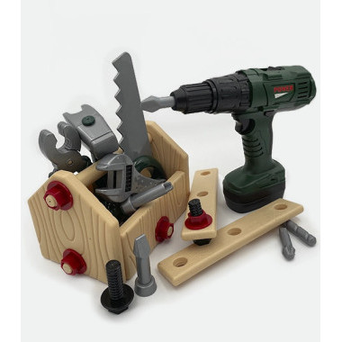 Игровой набор инструментов с дрелью на батарейках 30х9х45