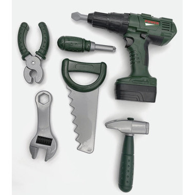 Игровой набор инструментов с дрелью на батарейках 30х9х45