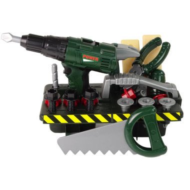 Игровой набор инструментов с дрелью на батарейках 30х9х45