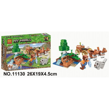Конструктор BELA 11130 Майнкрафт "Сокровищница в лесу у водопада" 162 дет. 26х19х5см