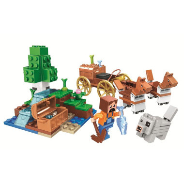 Конструктор BELA 11130 Майнкрафт &quot;Сокровищница в лесу у водопада&quot; 162 дет. 26х19х5см