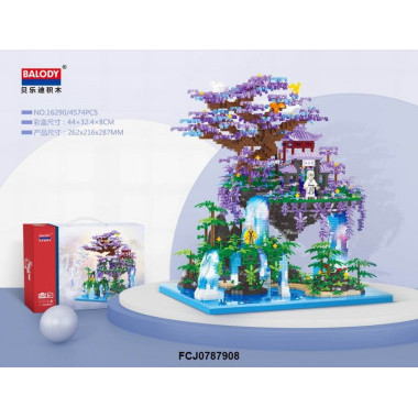 Конструктор Balody 16290 Дворец Гуанхань, домик на вишневом дереве с подсветкой 4574 дет. 18*18*20