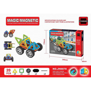 Конструктор магнитный 20 дет. 24х17х4