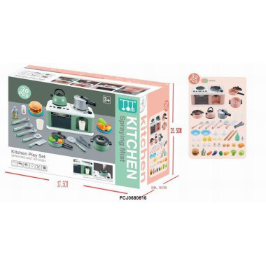 Набор Кухня с плитой, посудой и едой 52 дет.