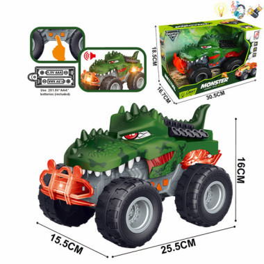 Машинка Динозавр со световыми и звуковыми эффектами на батарейках, 0.5*18.5*16.7