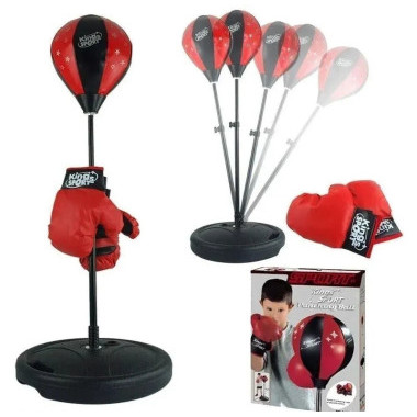 Стойка с боксерской грушей и перчатками "Юный боксер", высота стойки 79/120 см Стойка с боксерской грушей и перчатками "Юный боксер", высота стойки 79/120 см