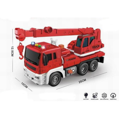 Инерционная пожарная машина на батарейках, свет+звук 25*10*12,5 см