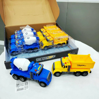 Машинки строительные пластиковые со световыми и звуковыми эффектами  8 шт в дисплеи, 18х6,6х9