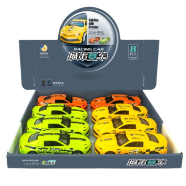 Машинки пластиковые со световыми и звуковыми эффектами 8 шт в дисплее, 6,8х15,9х4,5