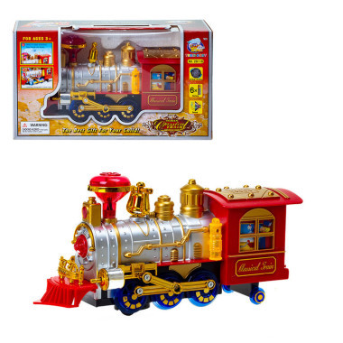 Паровоз на батарейках со световыми и звуковыми эффектами, имитация дыма Паровоз на батарейках со световыми и звуковыми эффектами, имитация дыма