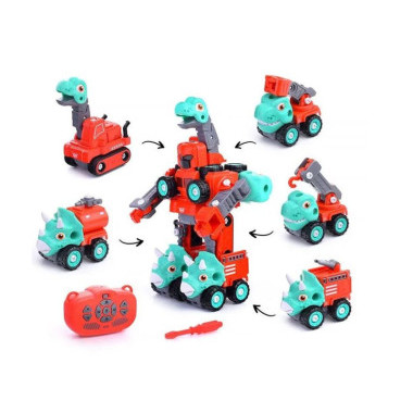 Игрушка-конструктор 5в1 Динозавр робот на радиоуправлении 141 дет. Игрушка-конструктор 5в1 Динозавр робот на радиоуправлении 141 дет.