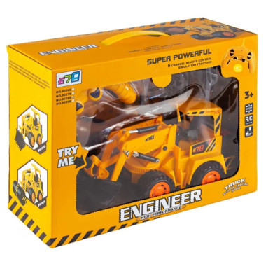 Машинка бульдозер на радиоуправлении в коробке 34х13х25.5см