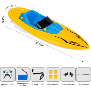 Лодка на радиоуправлении с аккумулятором 21x8.5x20