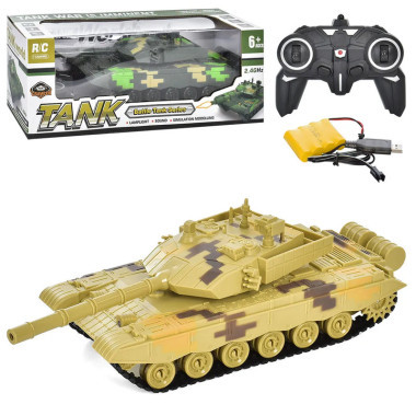 Танк на радиоуправлении со световыми и звуковыми эффектами (на аккумуляторе) (2 вида) 37.5*13.5*13 Танк на радиоуправлении со световыми и звуковыми эффектами (на аккумуляторе) (2 вида) 37.5*13.5*13