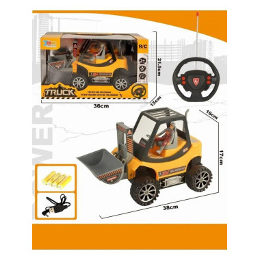 Машина с  ковшом на радиоуправлении (USB зарядка) в кор. 36х15х21см