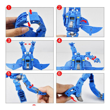 Робот-трансформер 3 в 1 (робот, динозавр, часы) (6 видов), 12 шт в д/б
