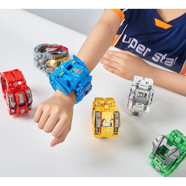 Робот-трансформер 3 в 1 (робот, динозавр, часы) (6 видов), 12 шт в д/б