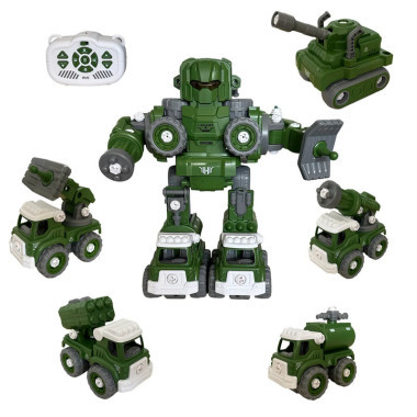 Робот-трансформер 5 в 1 (из 5 машинок) со звуковыми и световыми эффектами на радиоуправлении (3 вида)