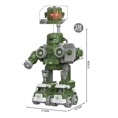 Робот-трансформер 5 в 1 (из 5 машинок) со звуковыми и световыми эффектами на радиоуправлении (3 вида)