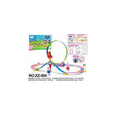 Трек со светящимся паровозиком Свинка, в кор. 40х5х27см