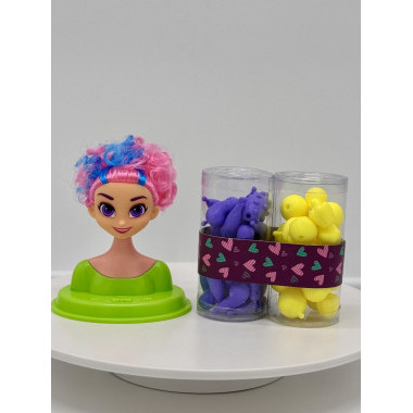 Кукла манекен для создания причесок + украшения в кор. 24х9х10.8см (4 вида)